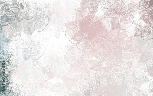 Light Pink, Green vector doodle layout with flowers.