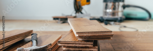 Solid oak wood flooring photo