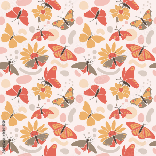 Seamless pattern in a modern flat art style.