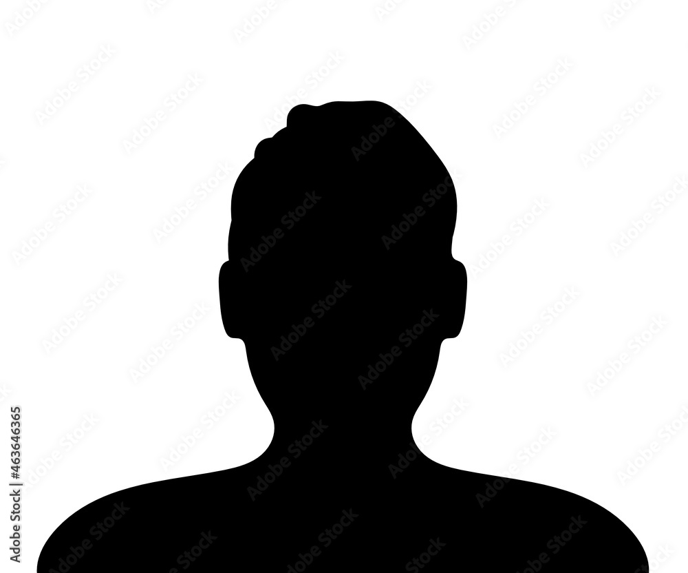 Man silhouette profile picture on white