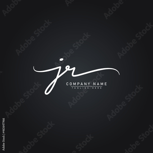 Initial Letter JR Logo - Hand Drawn Signature Style Logo