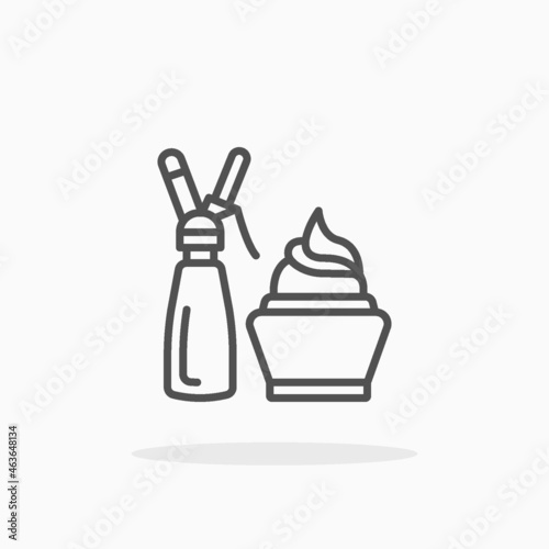 Whipped Cream icon. Outline Black. Editable Stroke. Enjoy this icon for your project.