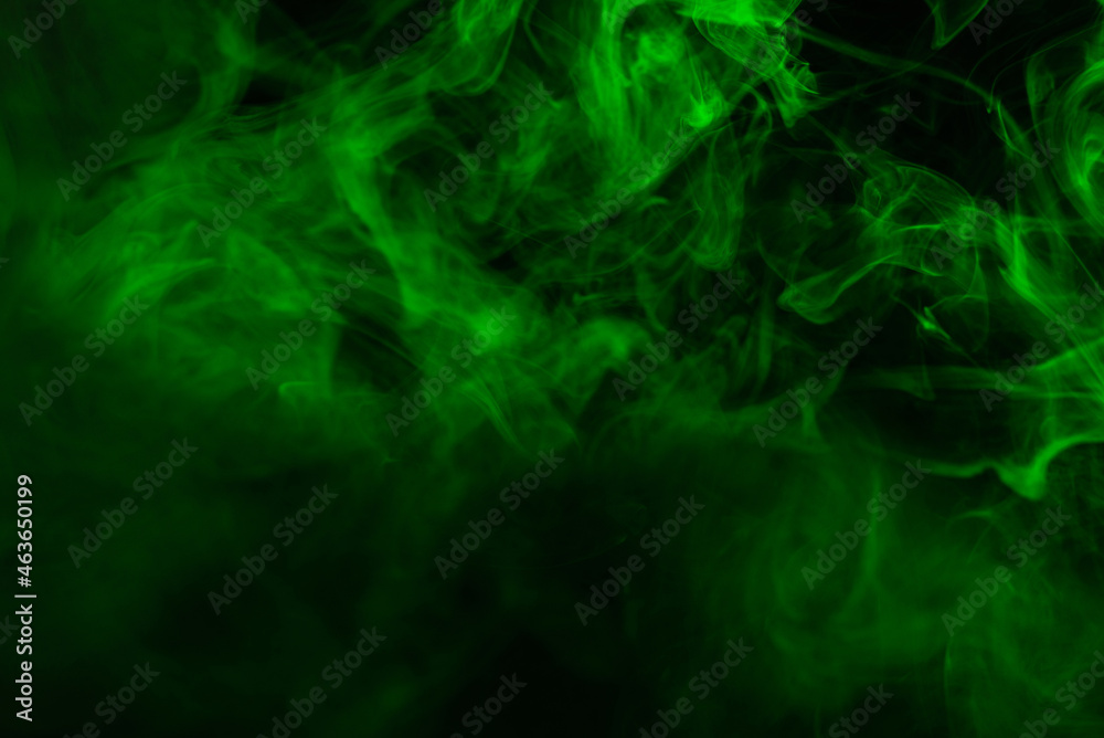 Green steam on a black background.