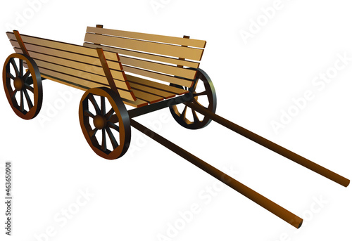 wooden cart, buggy, car, wagon