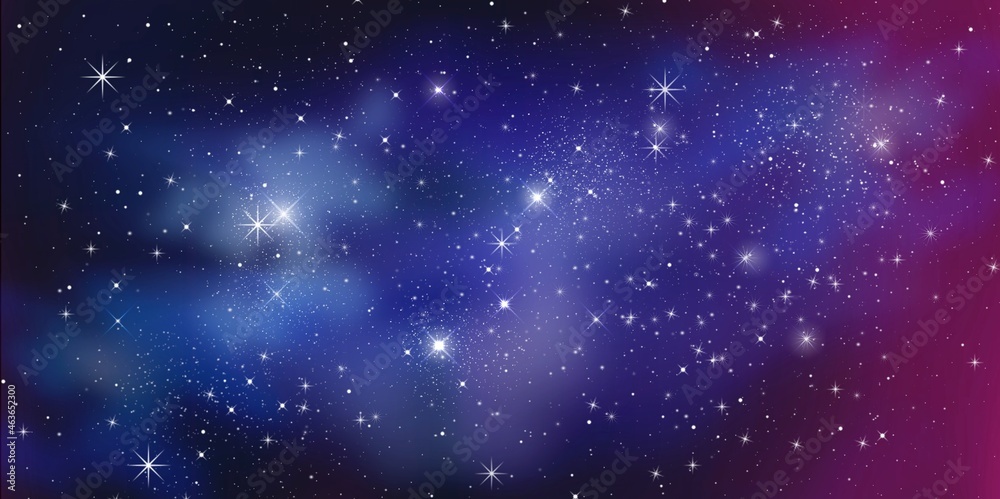 Chaotic space background. Planets, stars and galaxies in space