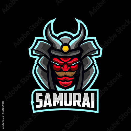 samurai mascot logo design vector illustration