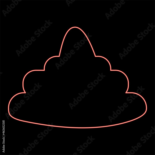 Neon poo red color vector illustration flat style image