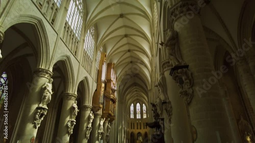 Inside the St Michael and St Gudula Cathedral in Belgium, Brussels. photo