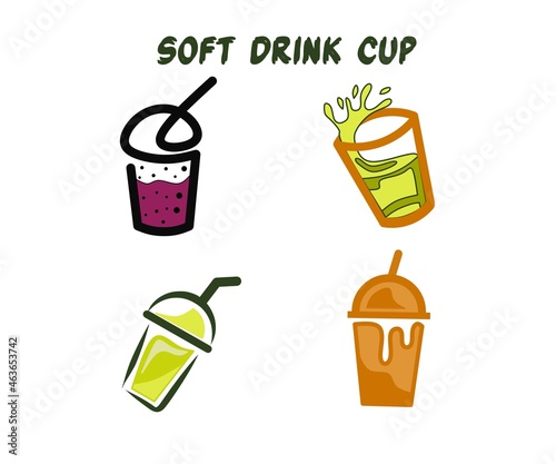 Soft drink logo. Soft drink icon. Cold drink symbol. soft drink icon set. vector design illustration.