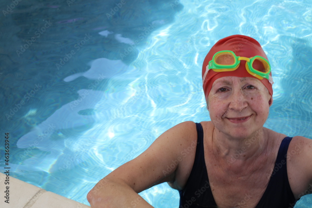 Senior female swimmer in the pool