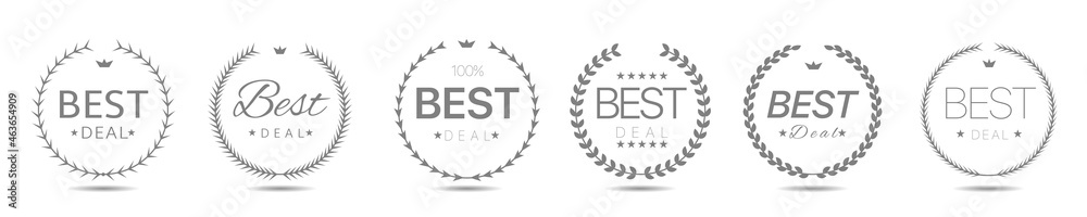 Best deal grey laurel wreath label set Best deal grey laurel wreath label set
