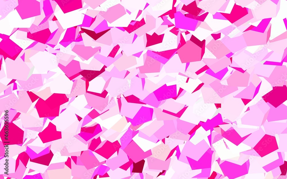 Obraz premium Light Pink vector background with hexagons.