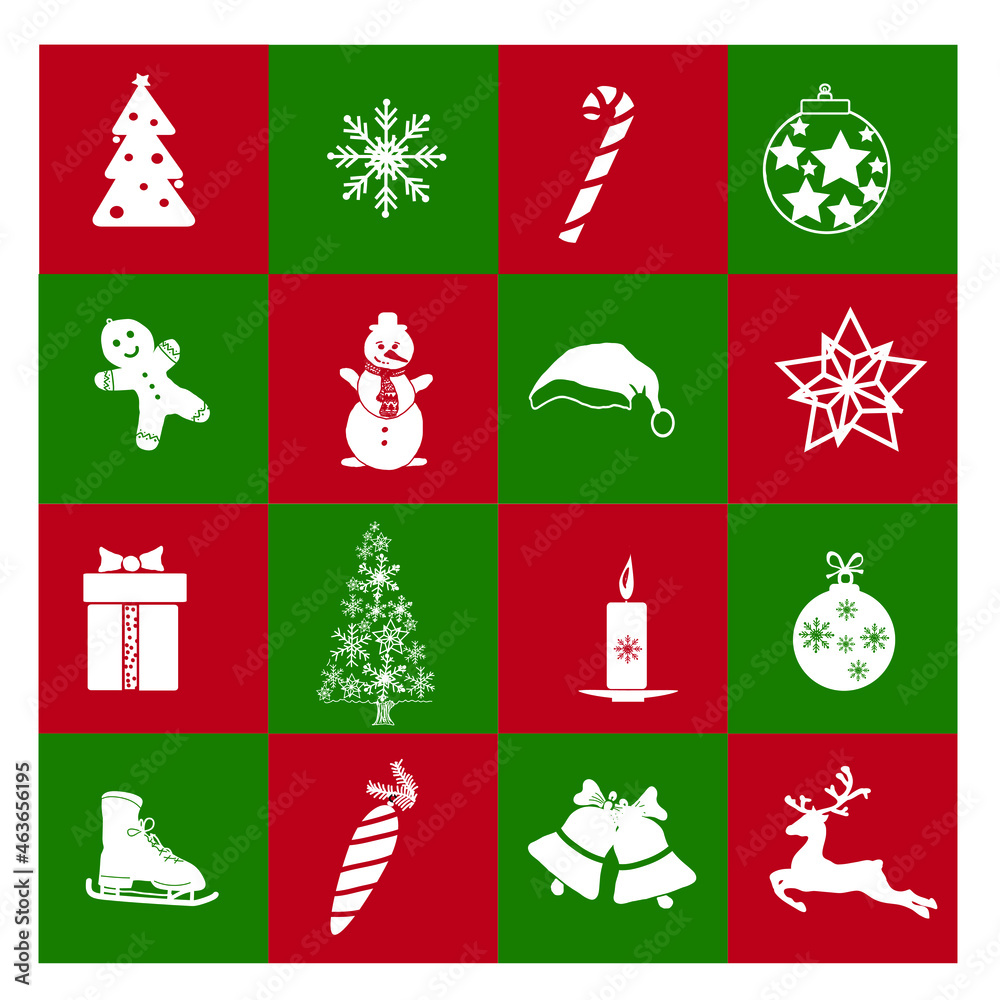 christmas set, tree, winter, card, merry christmas,
