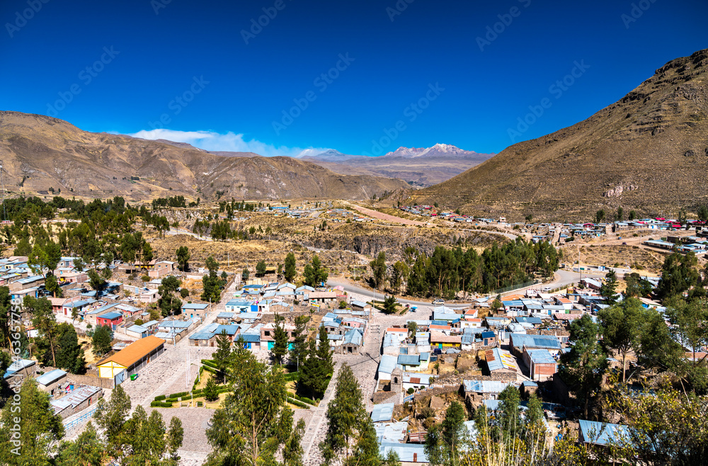 Cityscape of Chivay town in Peru