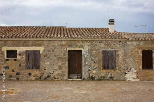 Old house at San Giovanni di Sinis, at Oristano province on Sardinia island, Italy