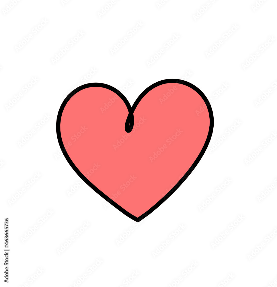 Abstract color heart as continuous line drawing on white background. Vector	