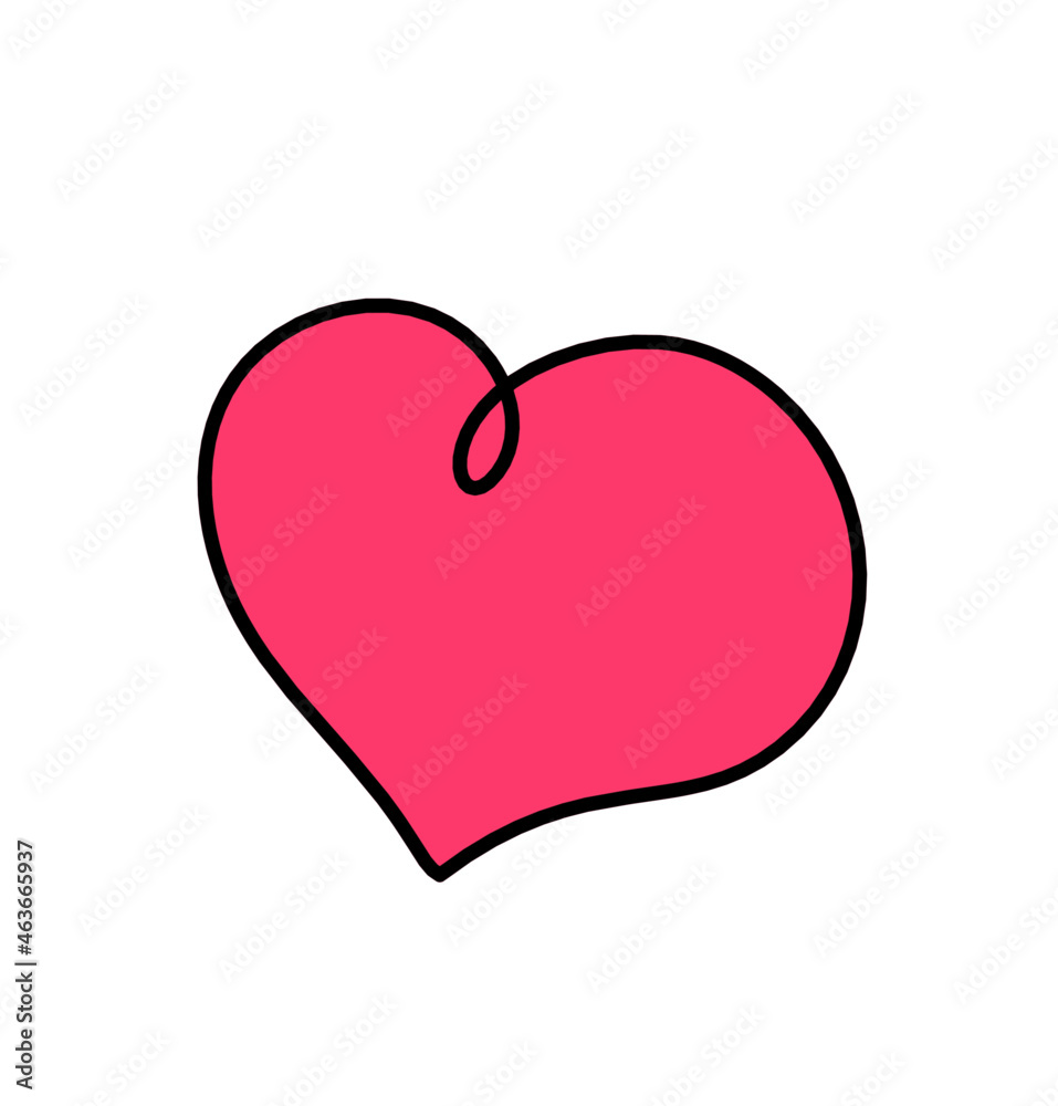 Abstract color heart as continuous line drawing on white background. Vector Abstract color heart as continuous line drawing on white background. Vector