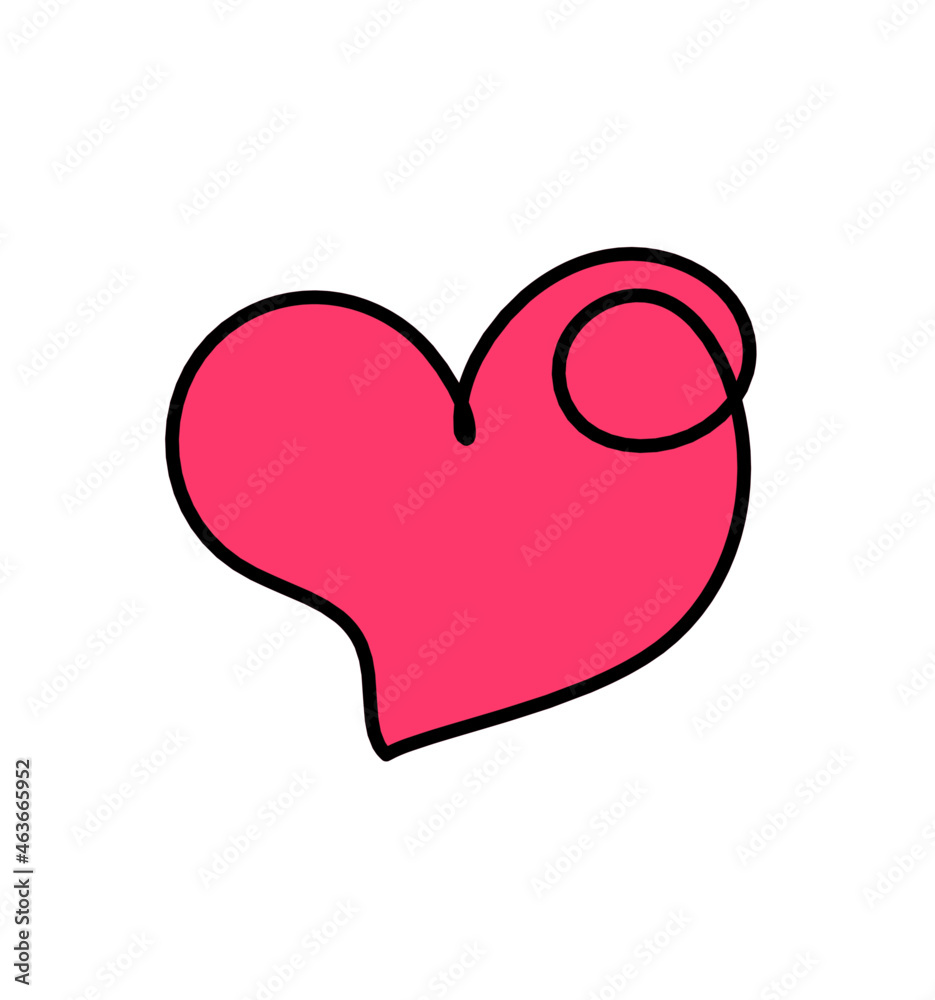 Abstract color heart as continuous line drawing on white background. Vector Abstract color heart as continuous line drawing on white background. Vector