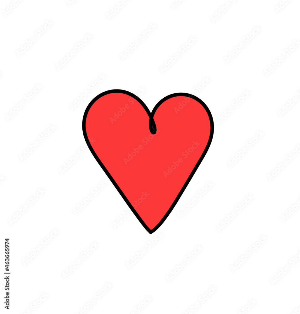 Abstract color heart as continuous line drawing on white background. Vector Abstract color heart as continuous line drawing on white background. Vector