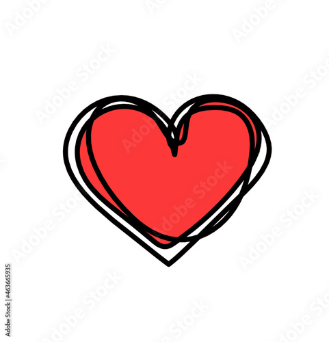 Free Download Abstract color heart as continuous line drawing on white background. Vector	 - GFXLoad