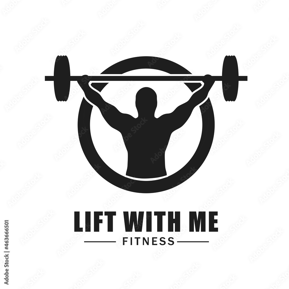 Fitness logo isolated on white background. Trendy fitness logo for web