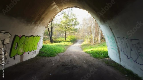 Flying through an underground tunnel