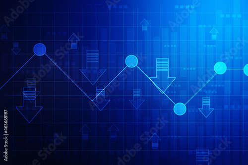 2d rendering Stock market online business concept. business Graph 