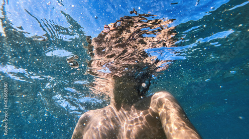 Woman in the water, Mediterranean sea