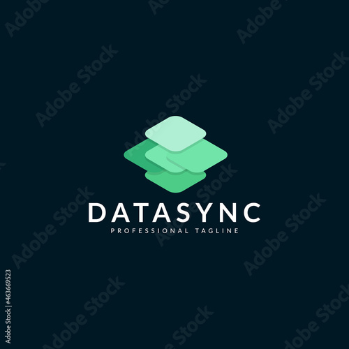 modern futuristic tech technology data logo design