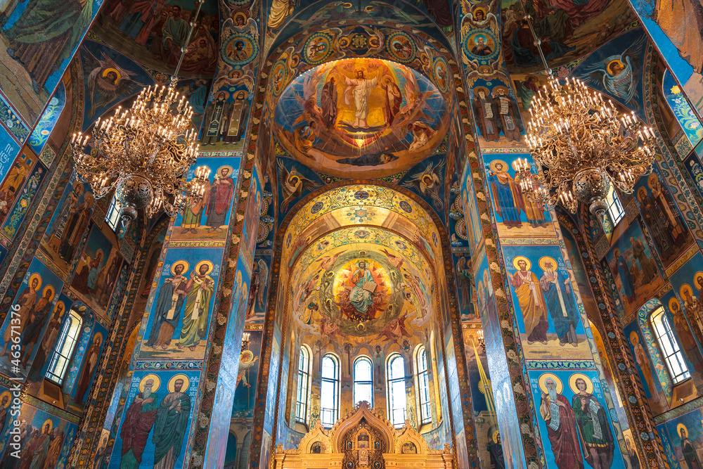 The interior of the Church of the Savior on Spilled Blood. Mosaics 
