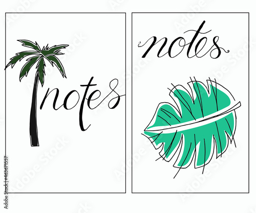 Set pocket notebook hand drawn vector