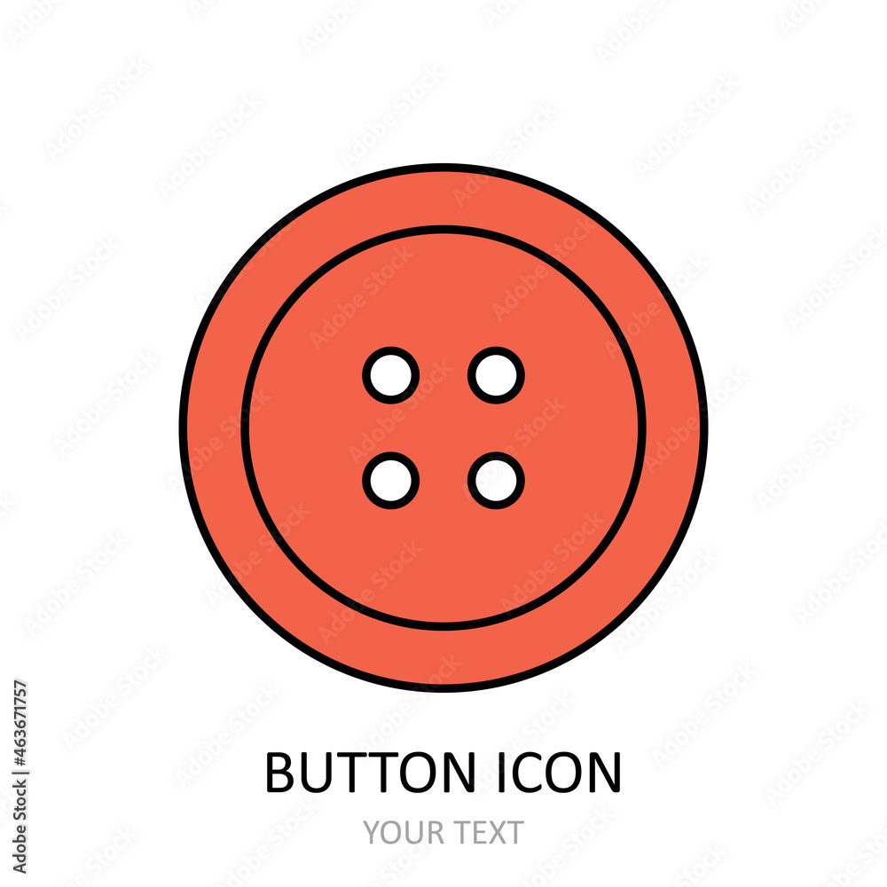 Fototapeta premium Vector illustration with button icon. Linear drawing.