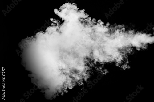 White smoke on a black dark background