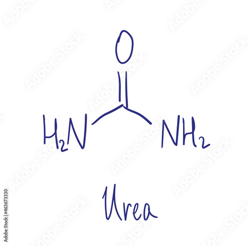 Urea chemical structure. Vector illustration Hand drawn. photo