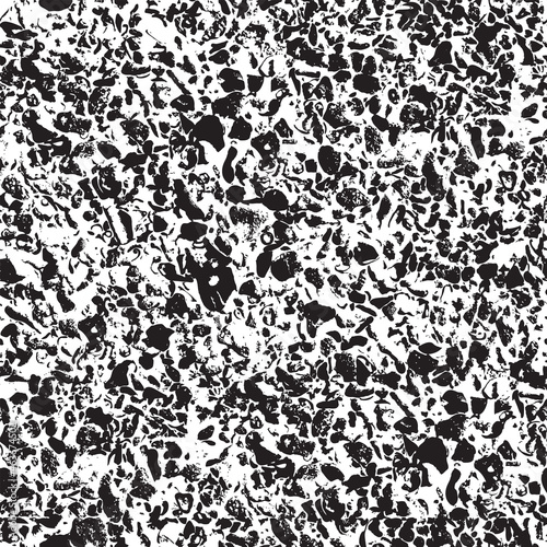 Seamless pattern with abstract texture similar to rough plaster, asphalt, marble or granite. Black and white vector noisy background. Suitable for wallpaper, wrapping paper, fabric, floor covering