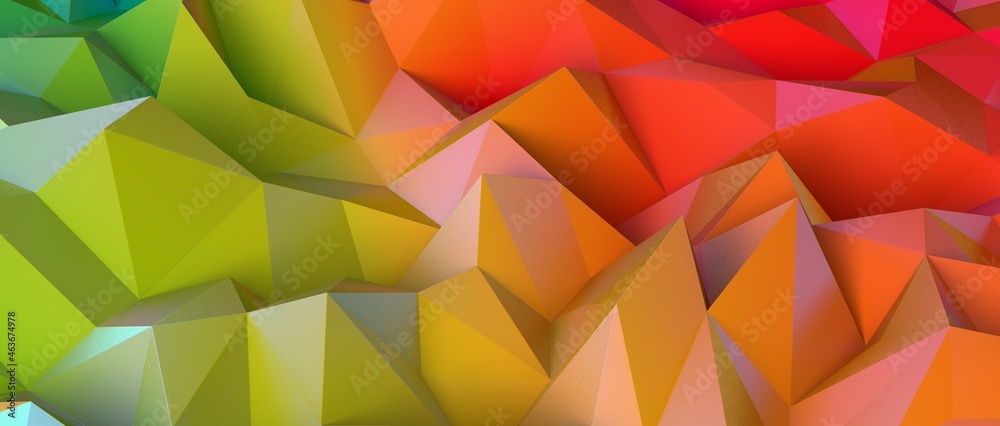 Multicolor abstract background banner of triangles , all the colors of the rainbow Multicolor abstract background banner of triangles , all the colors of the rainbow