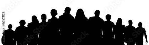 Society, silhouette of crowd people. Vector illustration