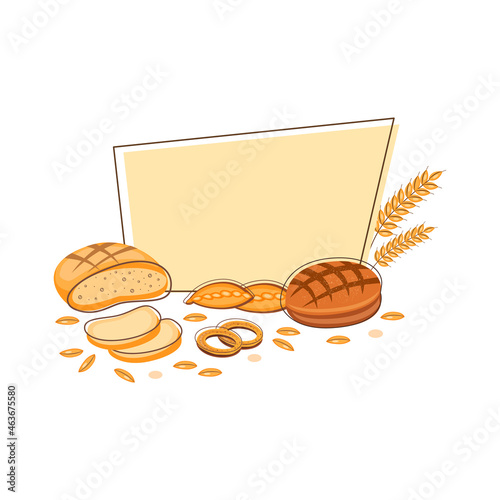 Background with bread and rolls
