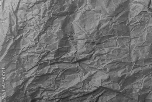 Crumpled paper texture black and white for background