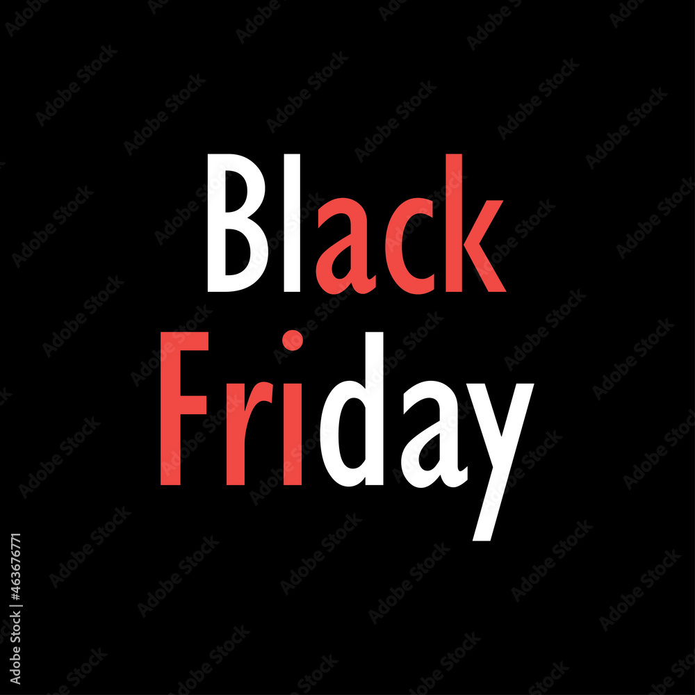 Black friday lettering on black background, vector