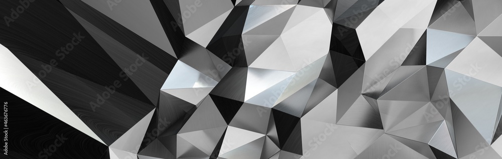 Abstract white and gray geometric polygon minimal subtle background
