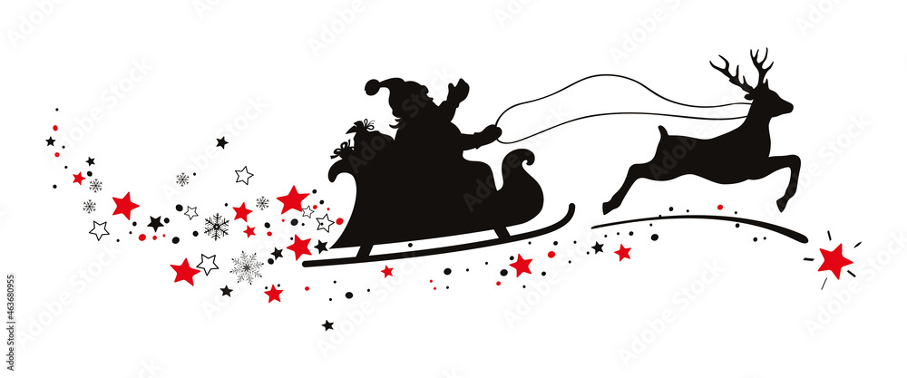 TRAINEAU DU PÈRE NOËL AVEC RENNE