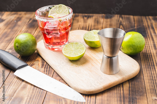 lime and cocktail making tools