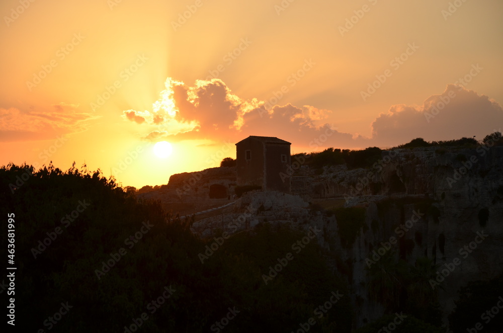 Fototapeta premium Some photos from the beautiful town of Syracuse, in the east of Sicily, ancient city built by the Greeks, taken during a trip to Sicily in the summer of 2021.