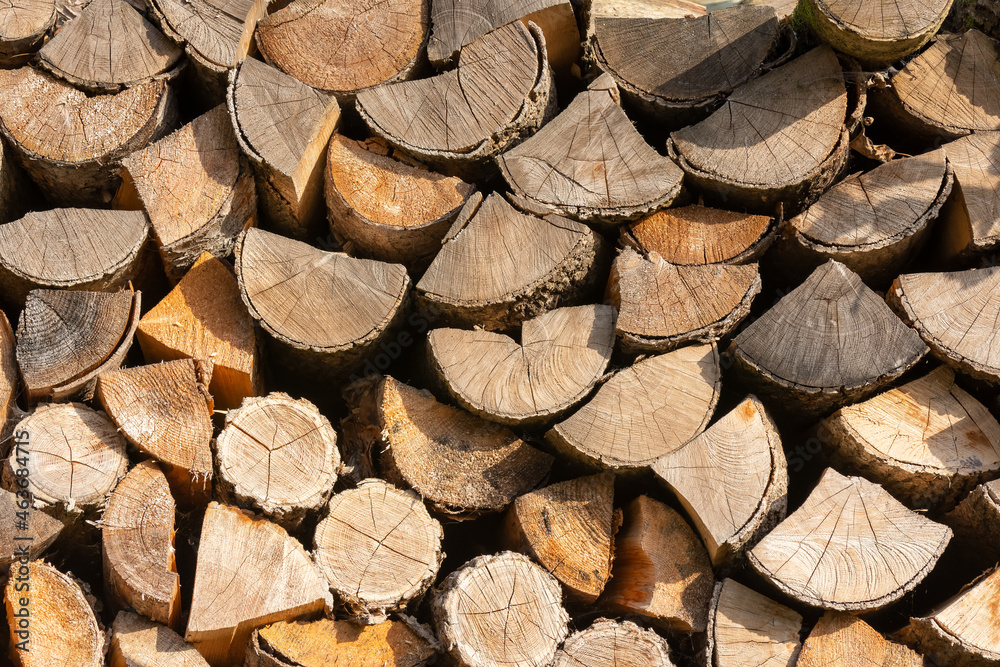 Fototapeta premium Background of pieces of wood for burning