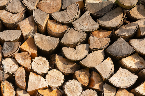 Background of pieces of wood for burning