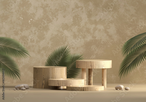 Fototapeta 3D rendering abstract platform podium product presentation backdrop