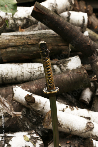 Photography The hilt of vintage katana sword