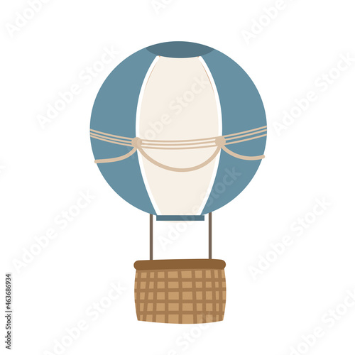 Illustration of a cute child retro blue air balloon ​in a cartoon style