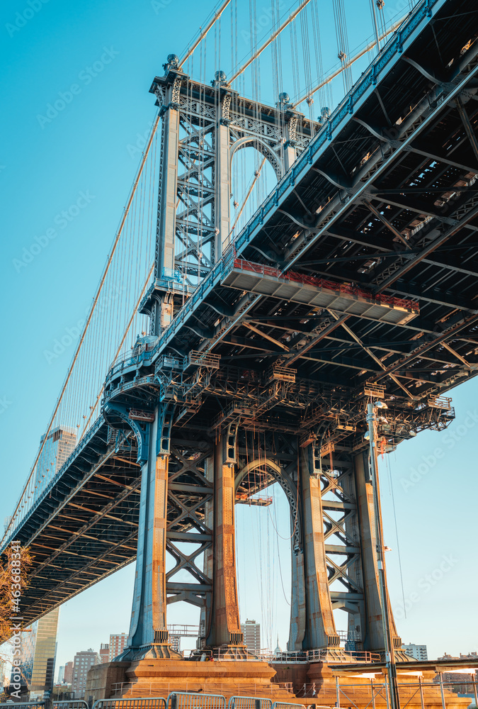 Manhattan bridge over the river New York urban classic view structure 